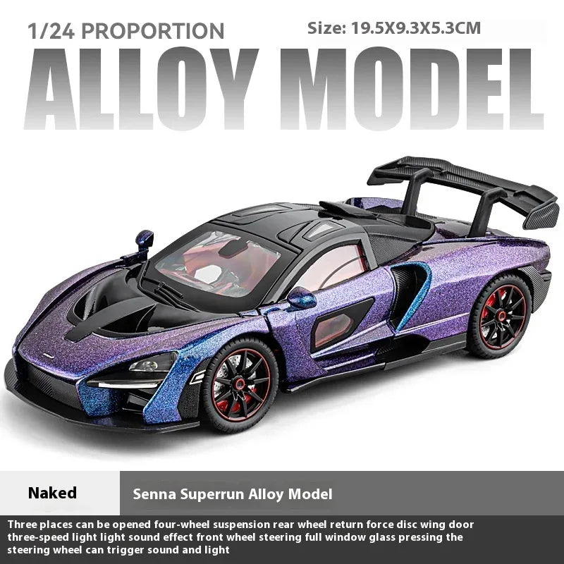 1 To 24 McLaren Senna Diecast Metal Car Model With Sound And Light - ToylandEU