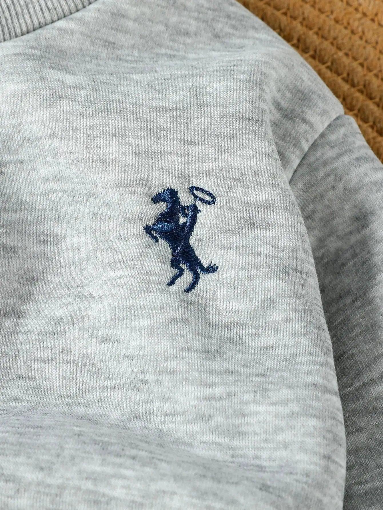 1 To 3Y Flannel Hoodie Sweatpants Set Embroidered Horse -  ToylandEU™
