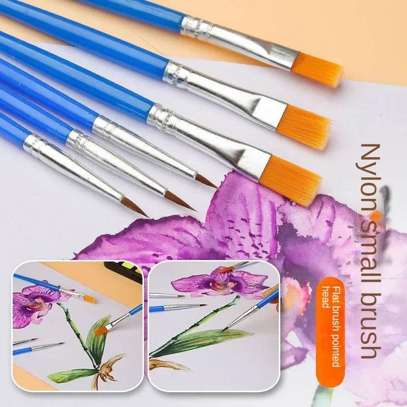 10/20/50Pcs Painting Brushes Set Art Round Flat Nylon Hair - ToylandEU