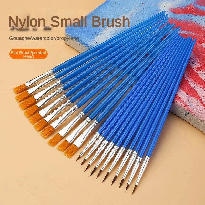 10/20/50Pcs Painting Brushes Set Art Round Flat Nylon Hair - ToylandEU