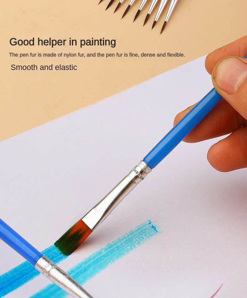 10/20/50Pcs Painting Brushes Set Art Round Flat Nylon Hair - ToylandEU