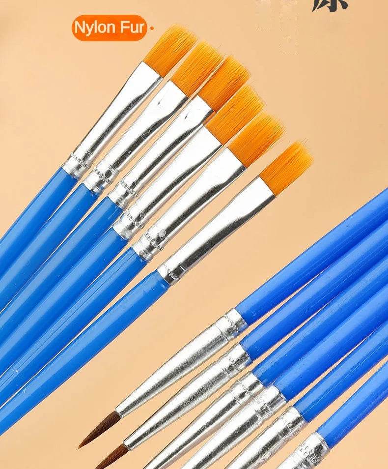 10/20/50Pcs Painting Brushes Set Art Round Flat Nylon Hair - ToylandEU