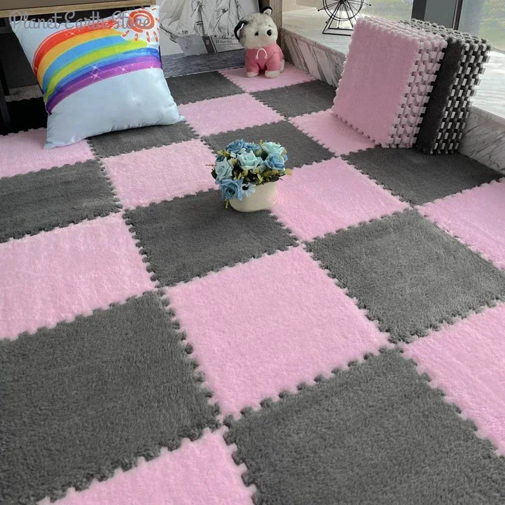 10/20Pcs Soft Plush Children's Mat Baby Play Mat Eva Foam Puzzle Carpet in Children's Room Keep Warm Playmat Floor Mat - ToylandEU