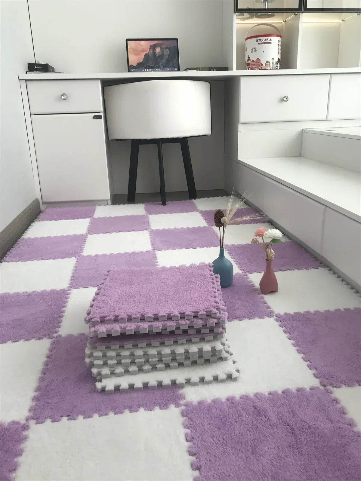 10/20Pcs Soft Plush Children's Mat Baby Play Mat Eva Foam Puzzle Carpet in Children's Room Keep Warm Playmat Floor Mat - ToylandEU