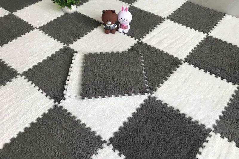 10/20Pcs Soft Plush Children's Mat Baby Play Mat Eva Foam Puzzle Carpet in Children's Room Keep Warm Playmat Floor Mat - ToylandEU