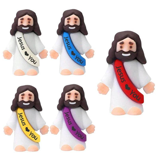 10 30 50 Pieces Mini Jesus Figures Easter Jesus Loves You Jesus Toys Little Jesus Figures for Hide and Seek Sunday Party Favors Gift - ToylandEU