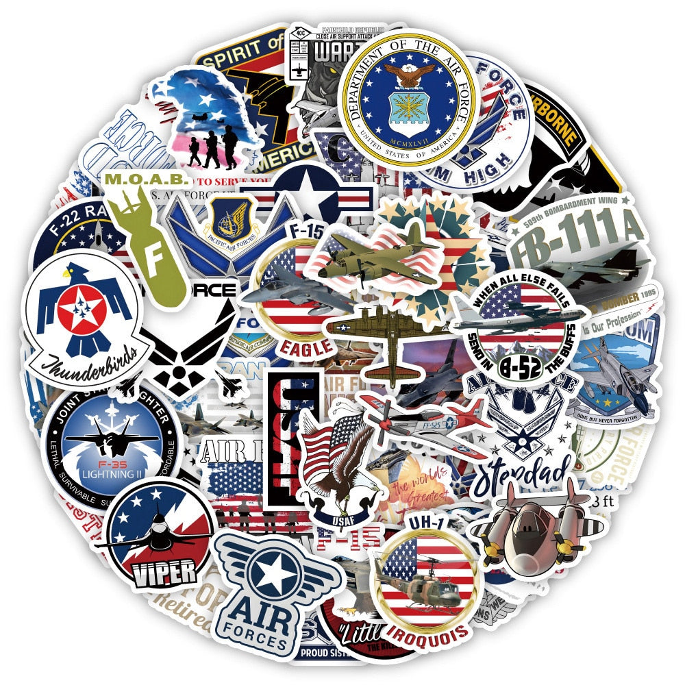 Air Force Waterproof PVC Sticker for Laptops, Suitcases, and More - ToylandEU
