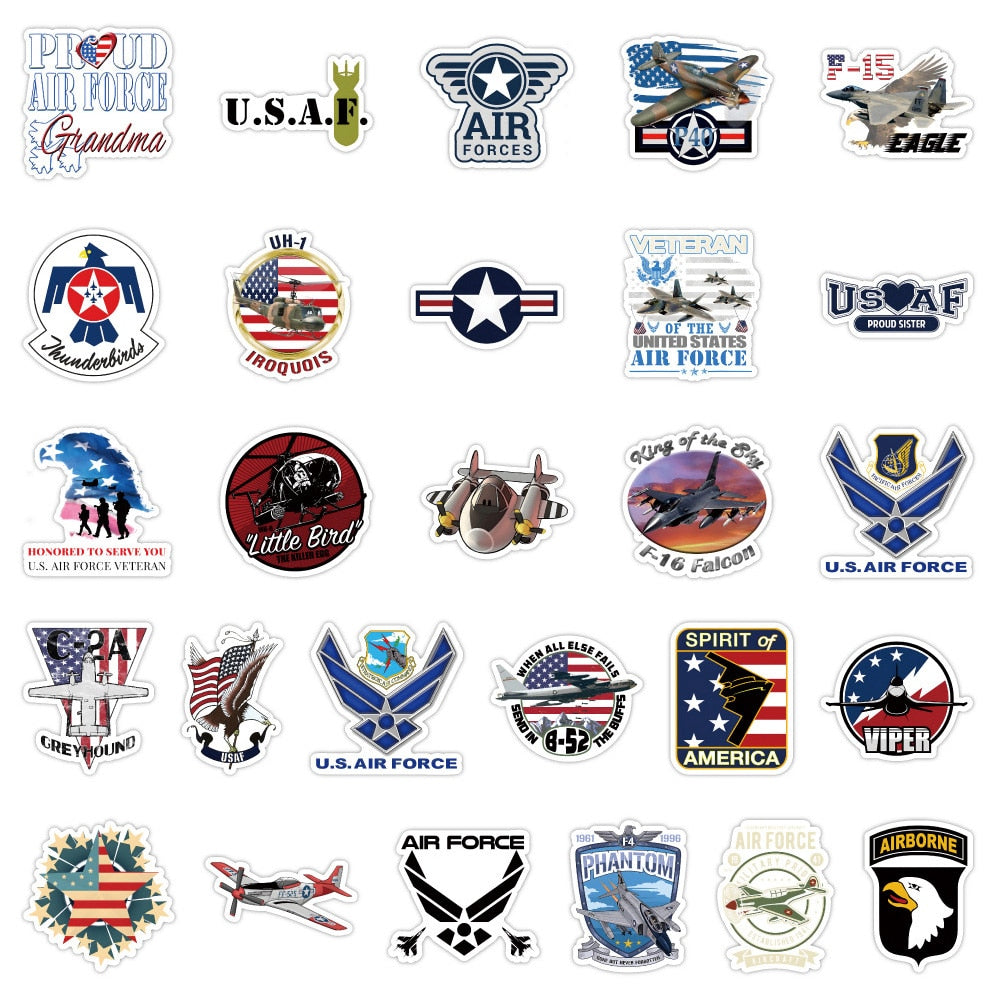 Air Force Waterproof PVC Sticker for Laptops, Suitcases, and More - ToylandEU