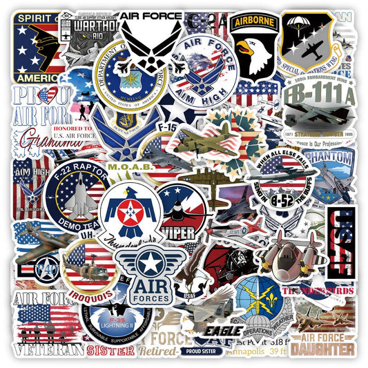 Air Force Waterproof PVC Sticker for Laptops, Suitcases, and More