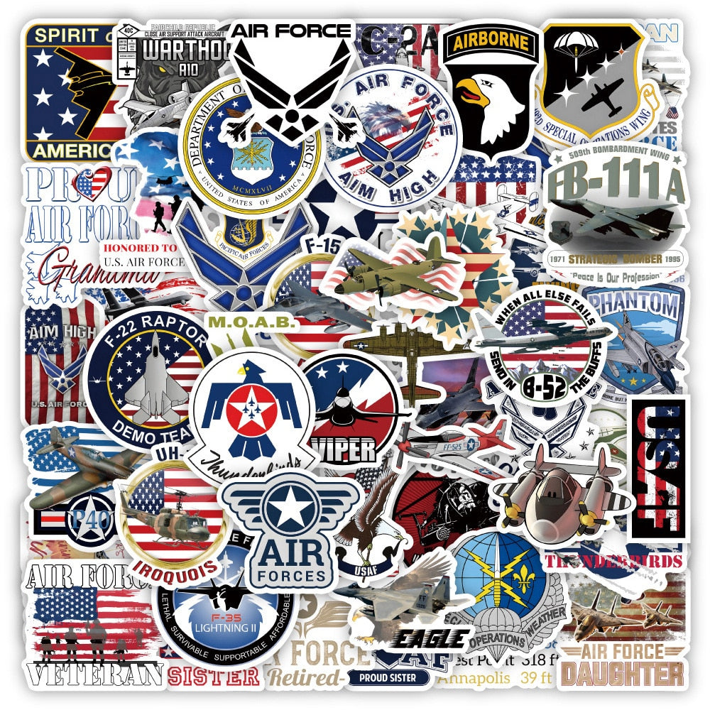 Air Force Waterproof PVC Sticker for Laptops, Suitcases, and More - ToylandEU