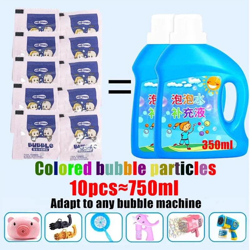 10-40pcs Bubble Machine Supplement Liquid Colorful Bubble Concentrated Granules 10pcs 750ml Bubble Gun Supplement Granules - ToylandEU