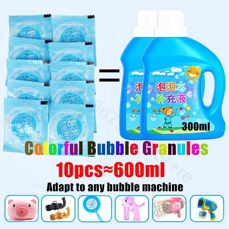10-40pcs Bubble Machine Supplement Liquid Colorful Bubble Concentrated Granules 10pcs 750ml Bubble Gun Supplement Granules - ToylandEU