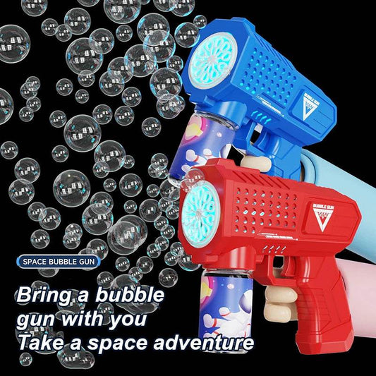 10 Hole Handheld Fully Automatic Gatling Children's Bubble Blowing Gun Bubble Machine Without Battery And Bubble Water - ToylandEU