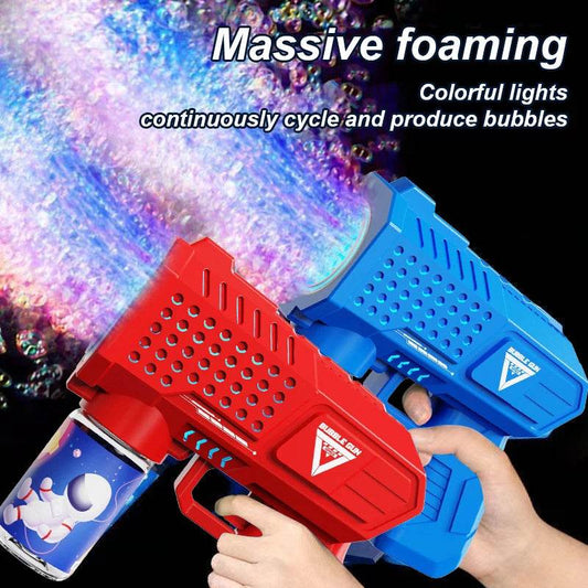 10 Hole Handheld Fully Automatic Gatling Children's Bubble Blowing Gun Bubble Machine Without Battery And Bubble Water - ToylandEU