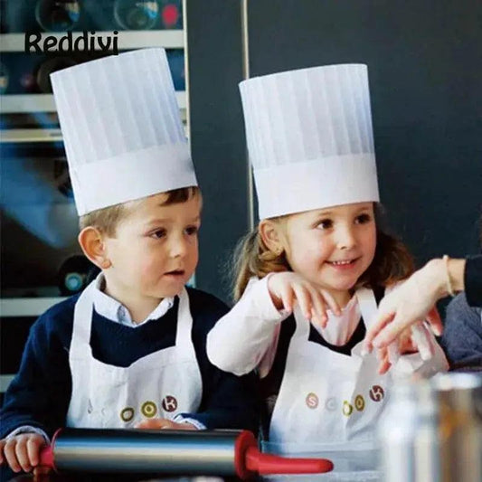  10 Piece Kids Kitchen Hats for Baking Handmade Children's Cooking Hats Non-Woven Caps for Boys and Girls -  ToylandEU™