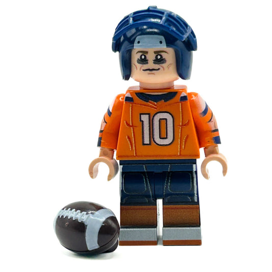 #10 QB Broncos Football Player Minifig made using LEGO parts - B3 Customs - ToylandEU