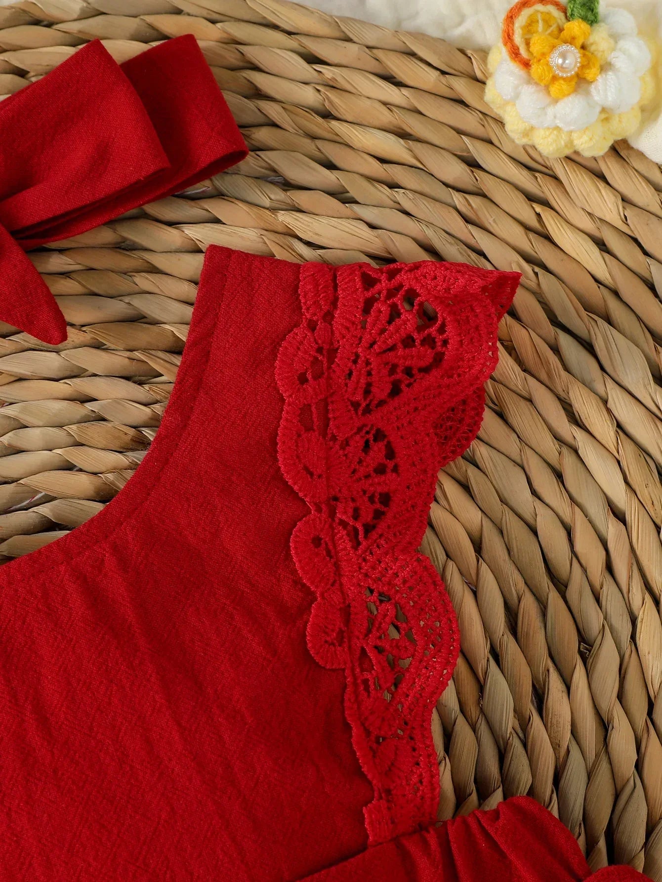 100 Percent Cotton Baby Girls Sleeveless Summer Dress Square Collar - ToylandEU