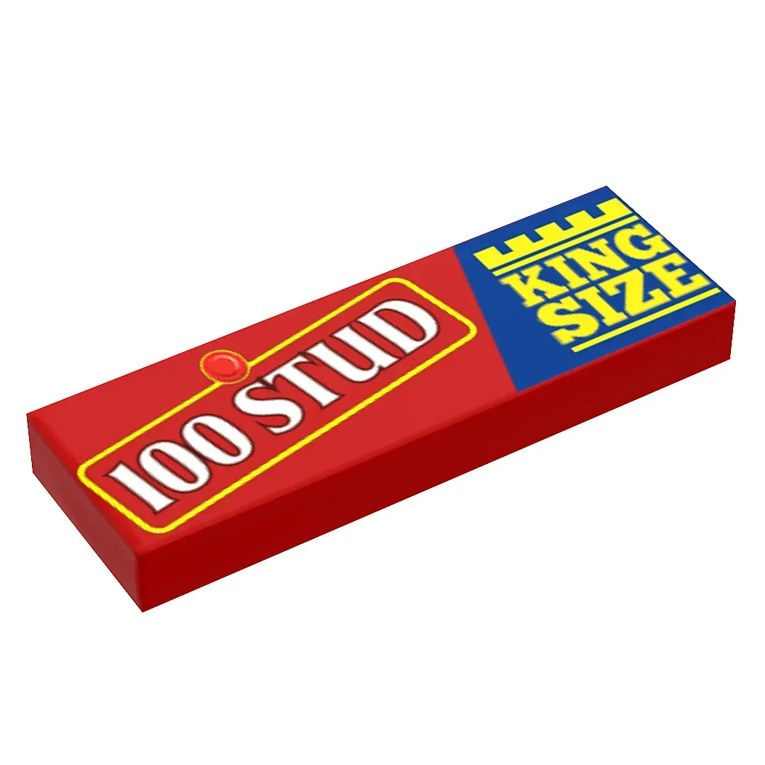 Premium Printed LEGO Tile 1x3 King Size 100 Stud Candy - ToylandEU
