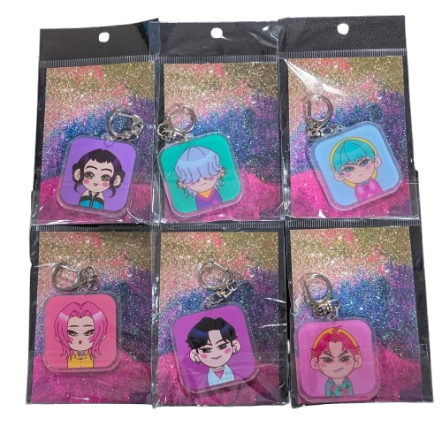 Keychain | K-Pop Demon Hunters Chibi | Individual Member Series | Pastel Frame
