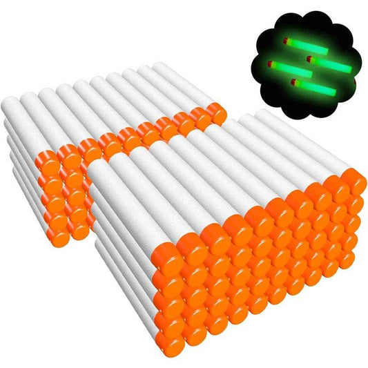 100Pcs Refill Darts for Nerf N-Strike Elite Modulus Glow at Dark Bullets - White - ToylandEU