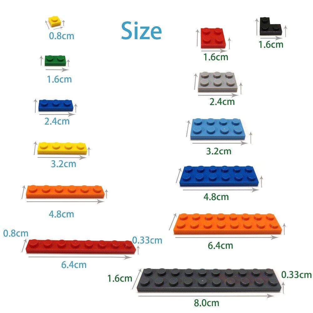 Educational DIY Building Blocks Set with 100 Thick Bricks 1x2 Dots - ToylandEU