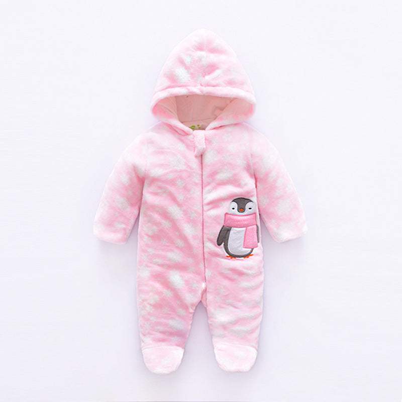 Baby Winter Velvet Hooded Jumpsuit | Baby & Children's Outerwear