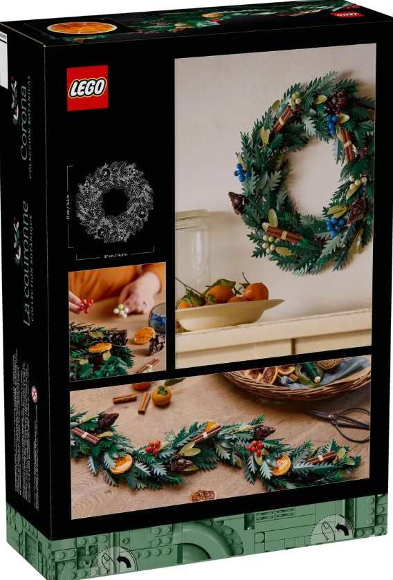 LEGO® Icons Wreath | 1194 Pieces | Adult Home Decor Building Set