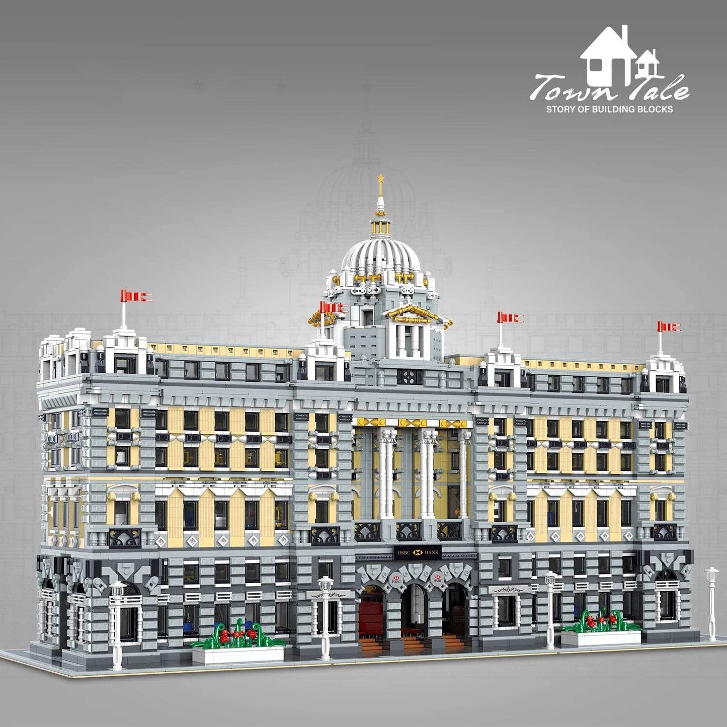 10423PCS Classical Bank Building Blocks MOC Model for Kids - ToylandEU