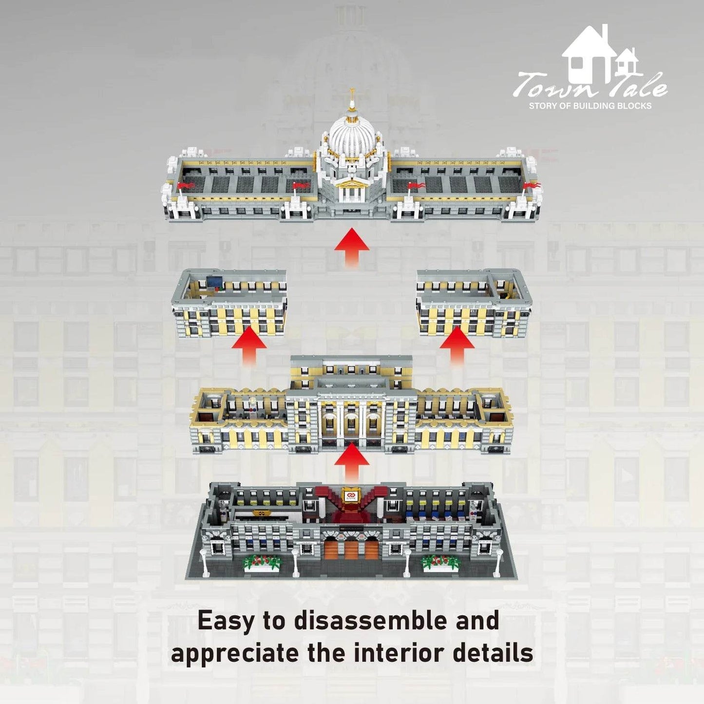 10423PCS Classical Bank Building Blocks MOC Model for Kids - ToylandEU