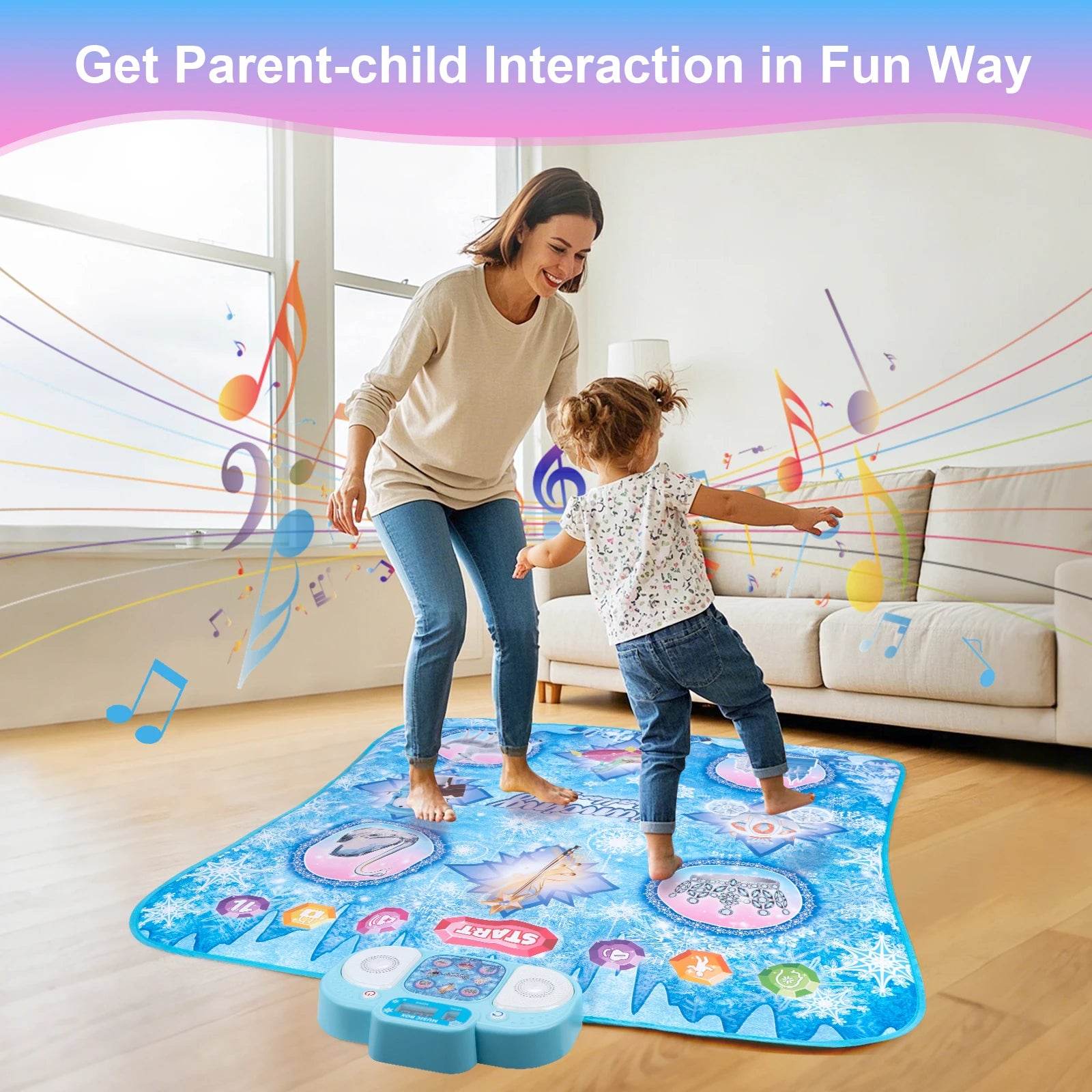 106x80CM Kids Electronic Dance Mat Double Players Mode with 9 Levels Educational Music Blanket for Children - ToylandEU