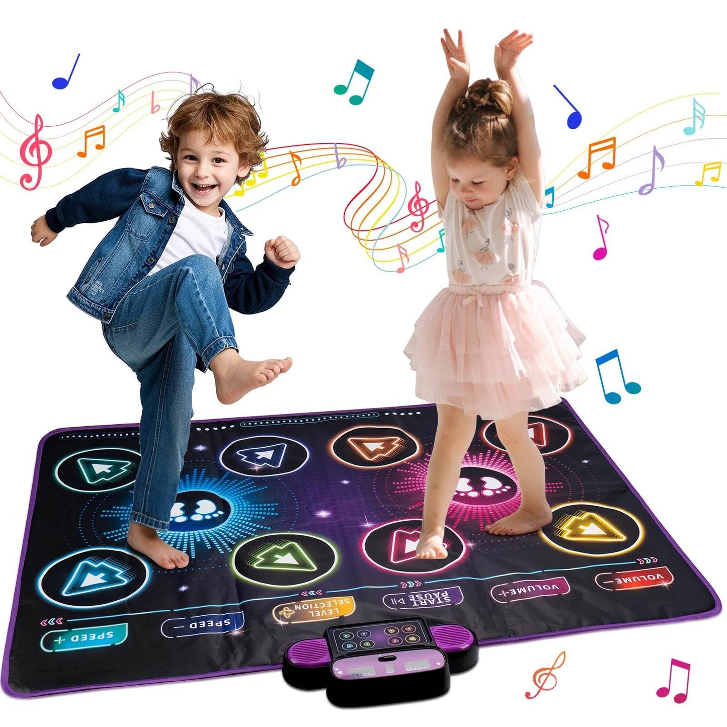 106x80CM Kids Electronic Dance Mat Double Players Mode with 9 Levels Educational Music Blanket for Children - ToylandEU