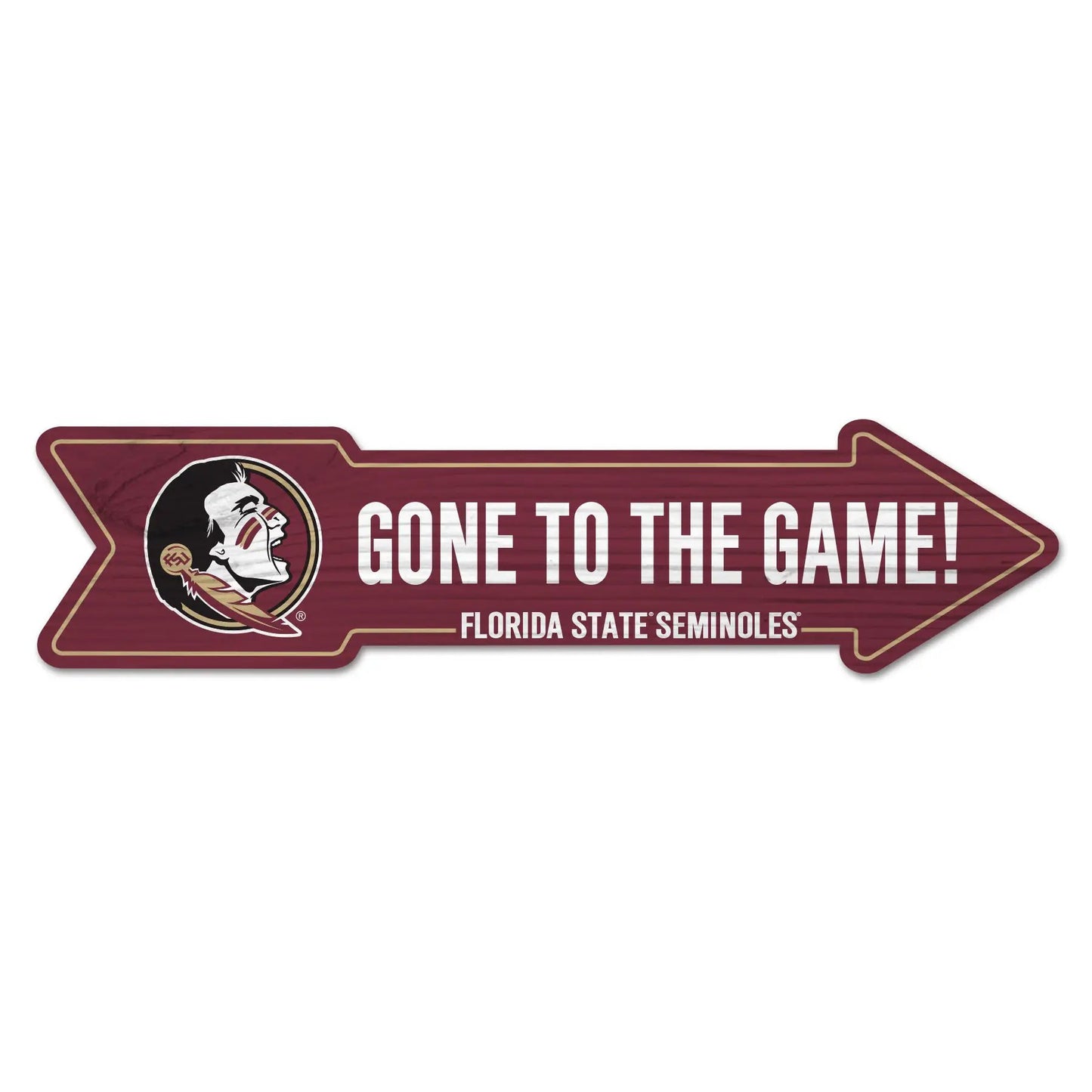 Florida State Seminoles Sign 6x24 Wood Arrow