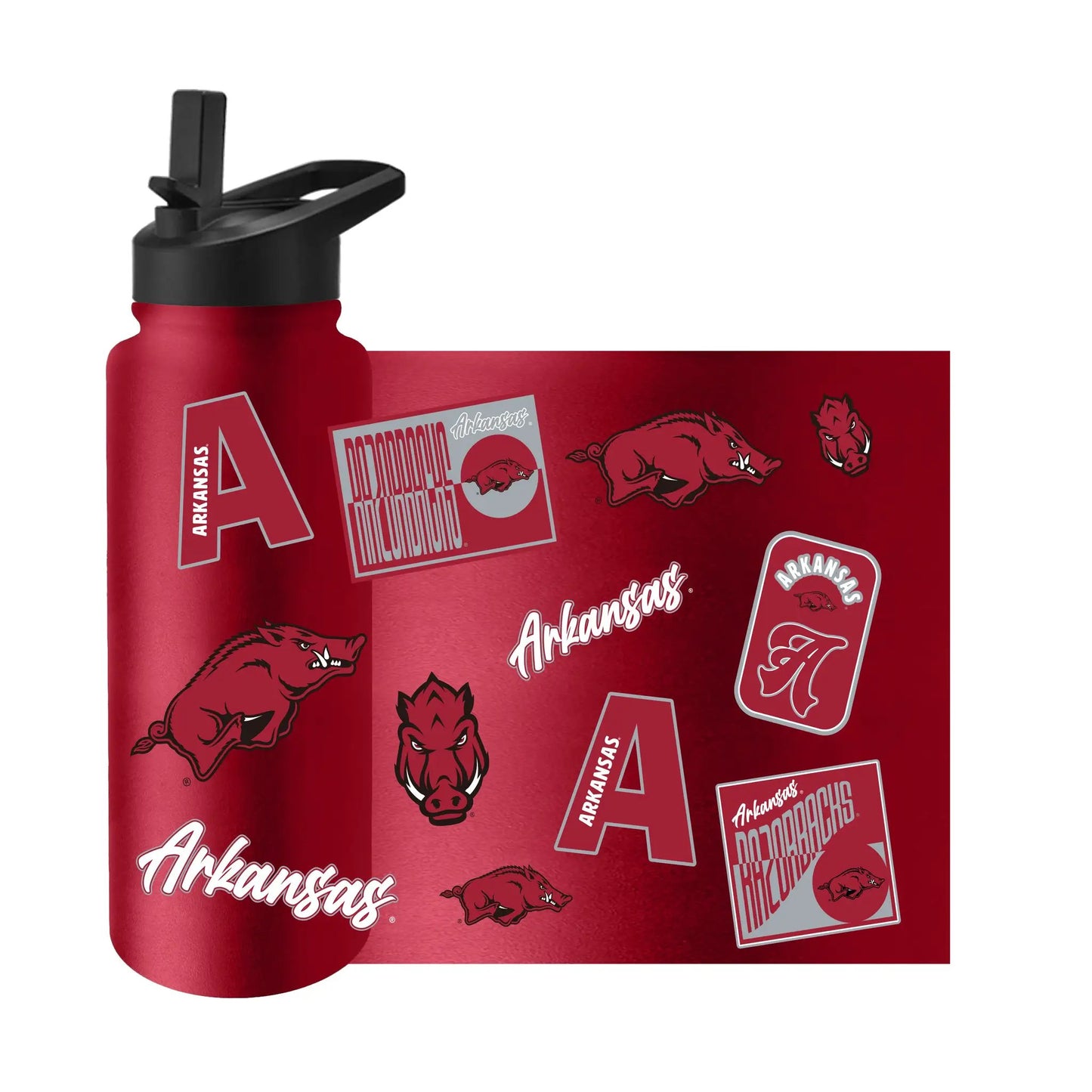 Arkansas Razorbacks Quencher Bottle 34oz Stainless Steel Dreamweave