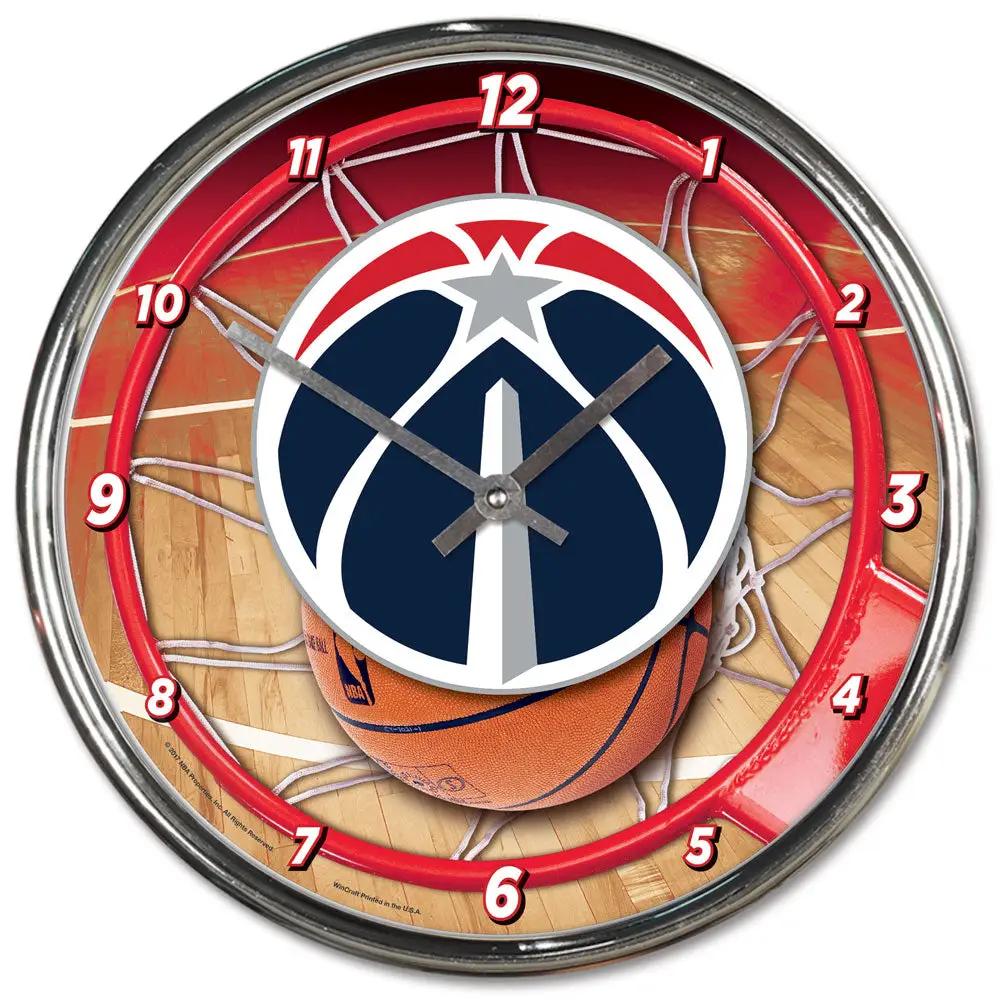 Washington Wizards Clock Round Wall Style Chrome Periodic Restock