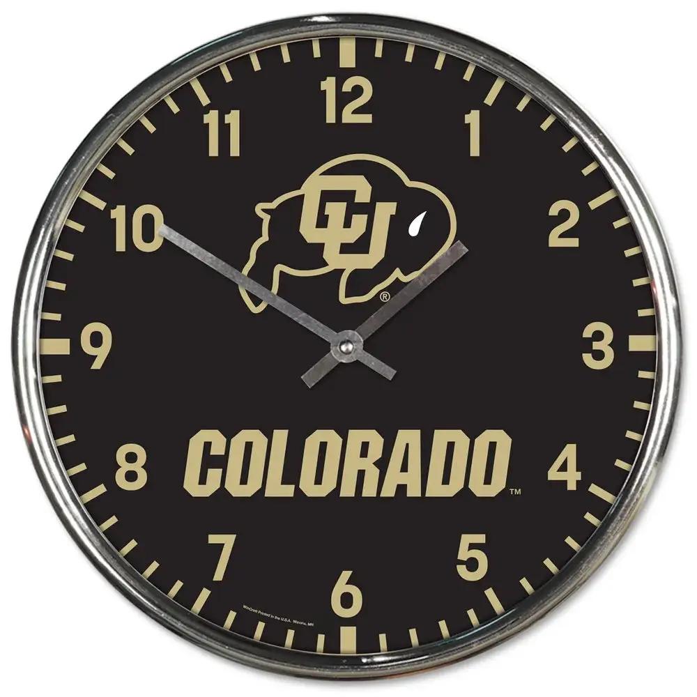 Colorado Buffaloes Clock Round Wall Style Chrome Periodic Restock