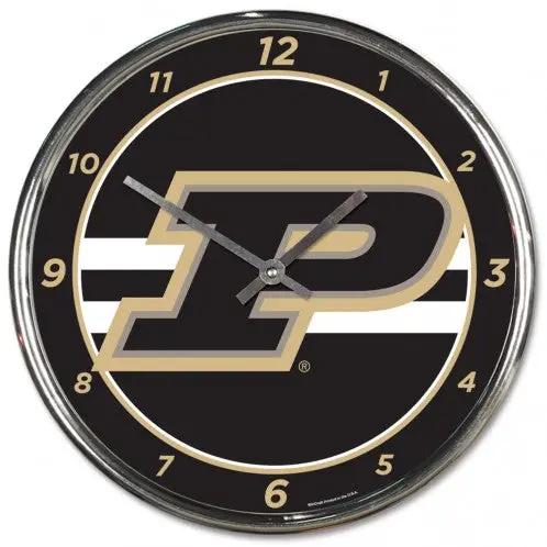 Purdue Boilermakers Clock Round Wall Style Chrome Periodic Restock