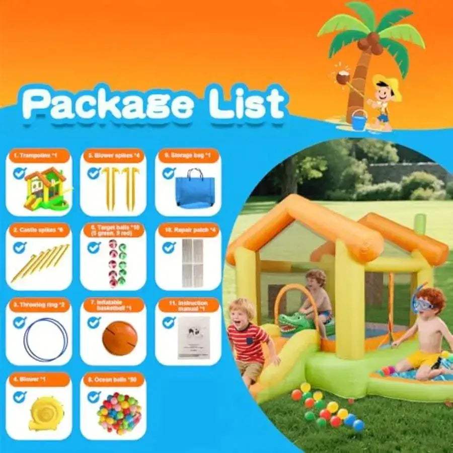 10Ft Inflatable Bounce House With Slide For Indoor Outdoor Fun - ToylandEU