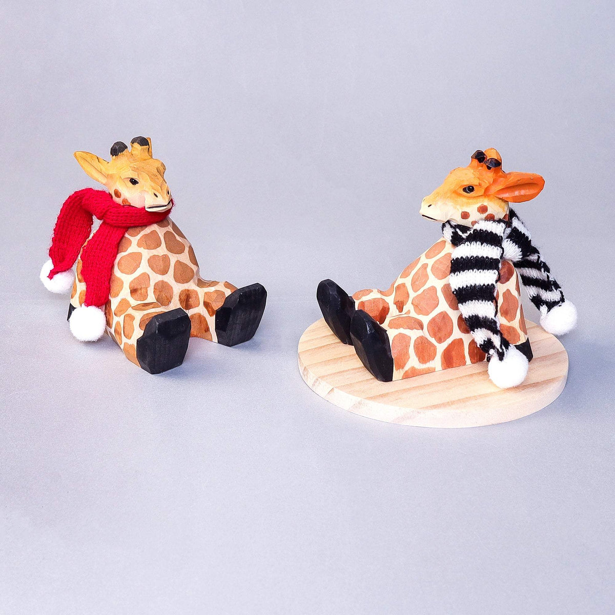 Wood Cellphone Stand | Handmade Giraffe Figure | Stable Viewing Base | Desk