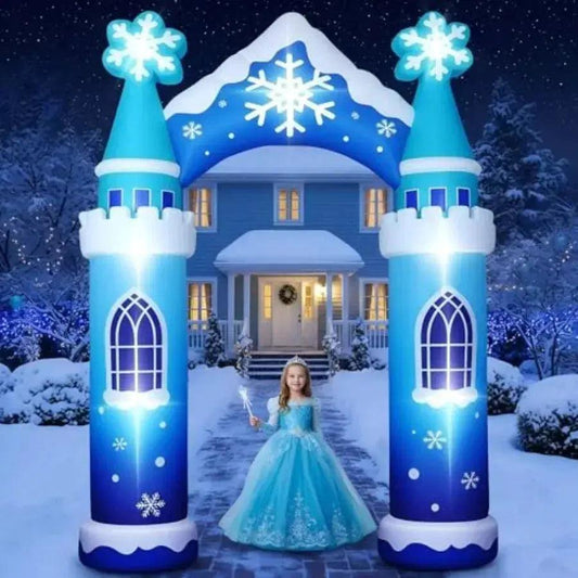  10ft Winter Snow Castle Inflatable Arch With LED Lights -  ToylandEU™