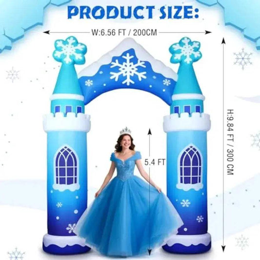 10ft Winter Snow Castle Inflatable Arch With LED Lights - ToylandEU
