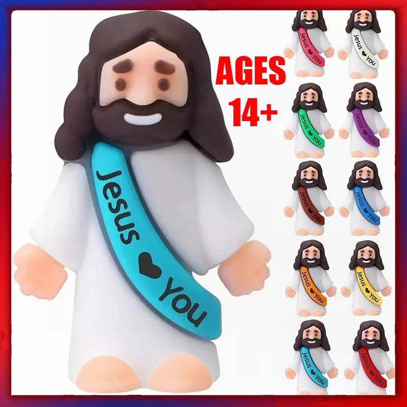 10pcs Miniature Jesus Statues PVC Tabletop Religious Figures Christmas Easter Party Festive Decor - ToylandEU