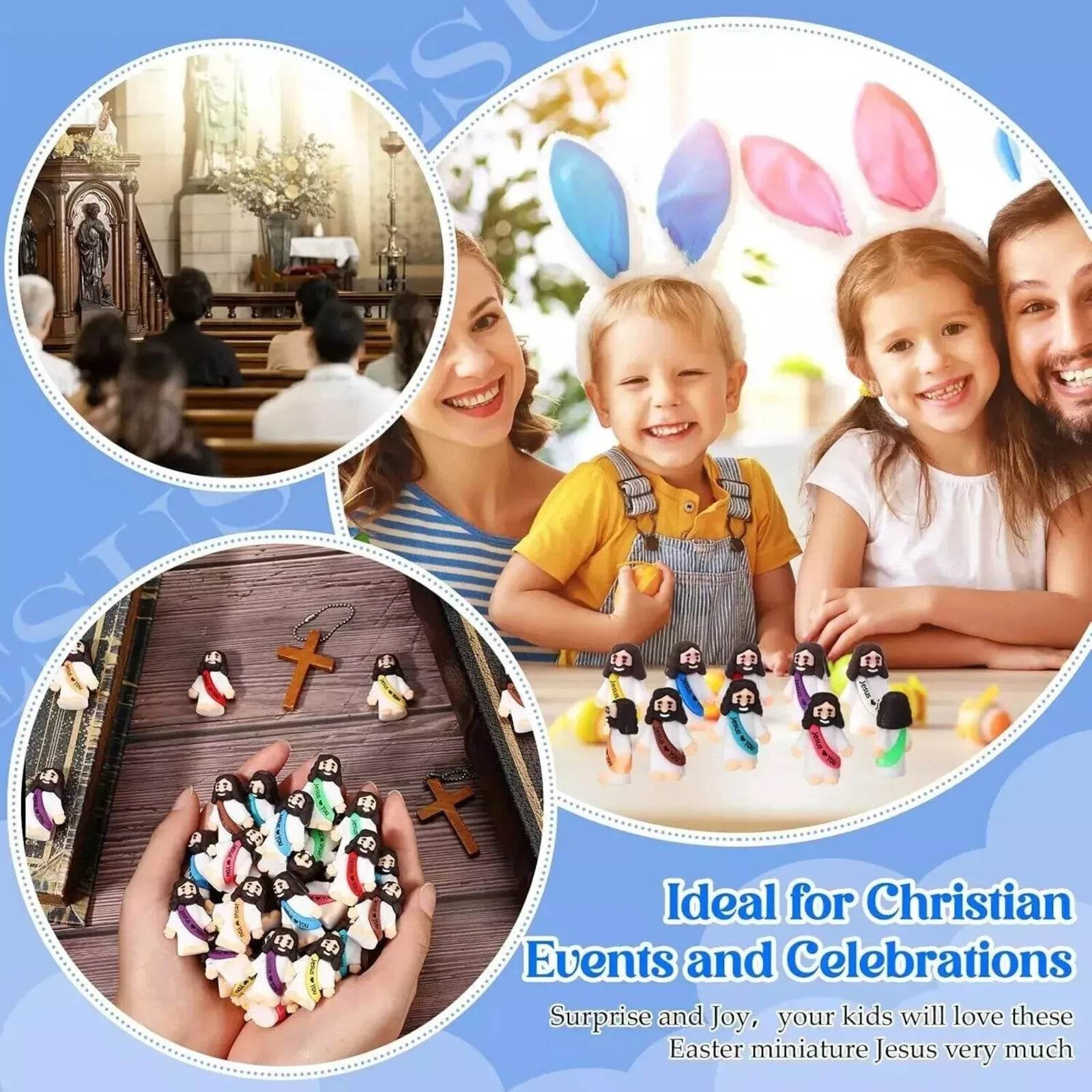 10pcs Miniature Jesus Statues PVC Tabletop Religious Figures Christmas Easter Party Festive Decor - ToylandEU