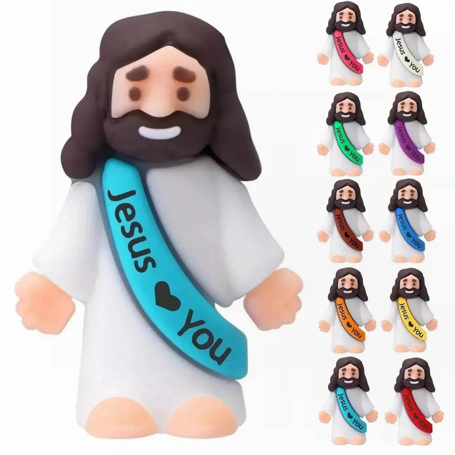 10pcs Miniature Jesus Statues PVC Tabletop Religious Figures Christmas Easter Party Festive Decor - ToylandEU