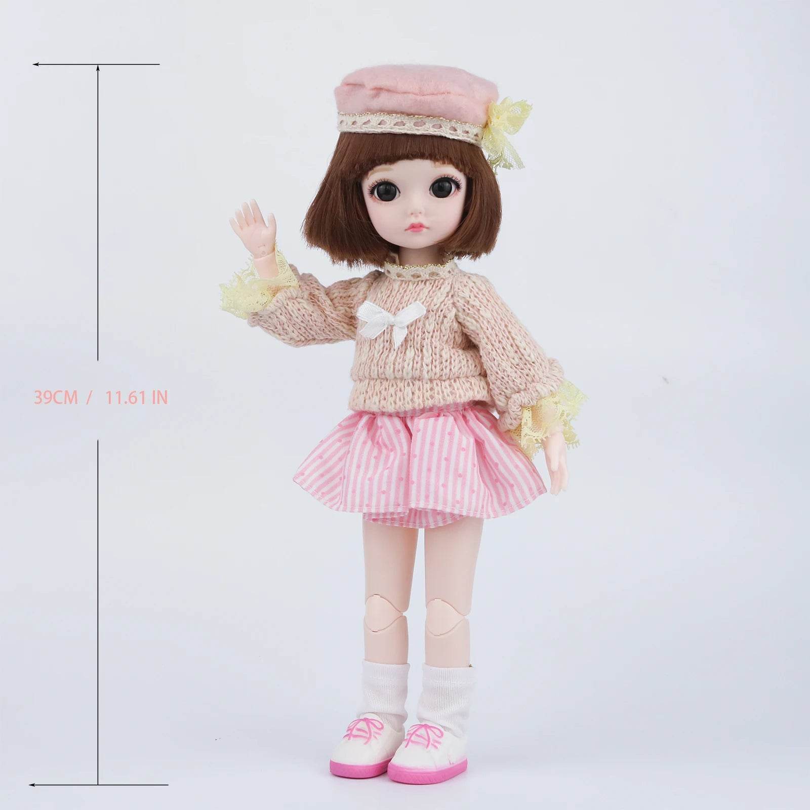 11.61 In BJD Dolls 13 Movable Joints Pink Princess Outfit - ToylandEU