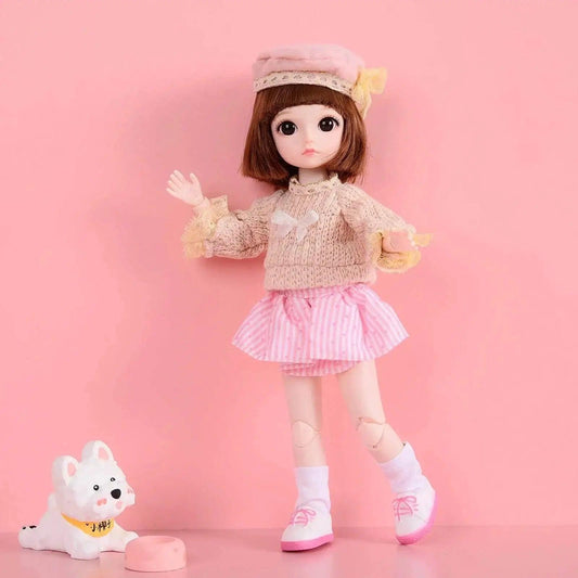  11.61 In BJD Dolls With 3D Eyes Pink Princess Outfit -  ToylandEU™