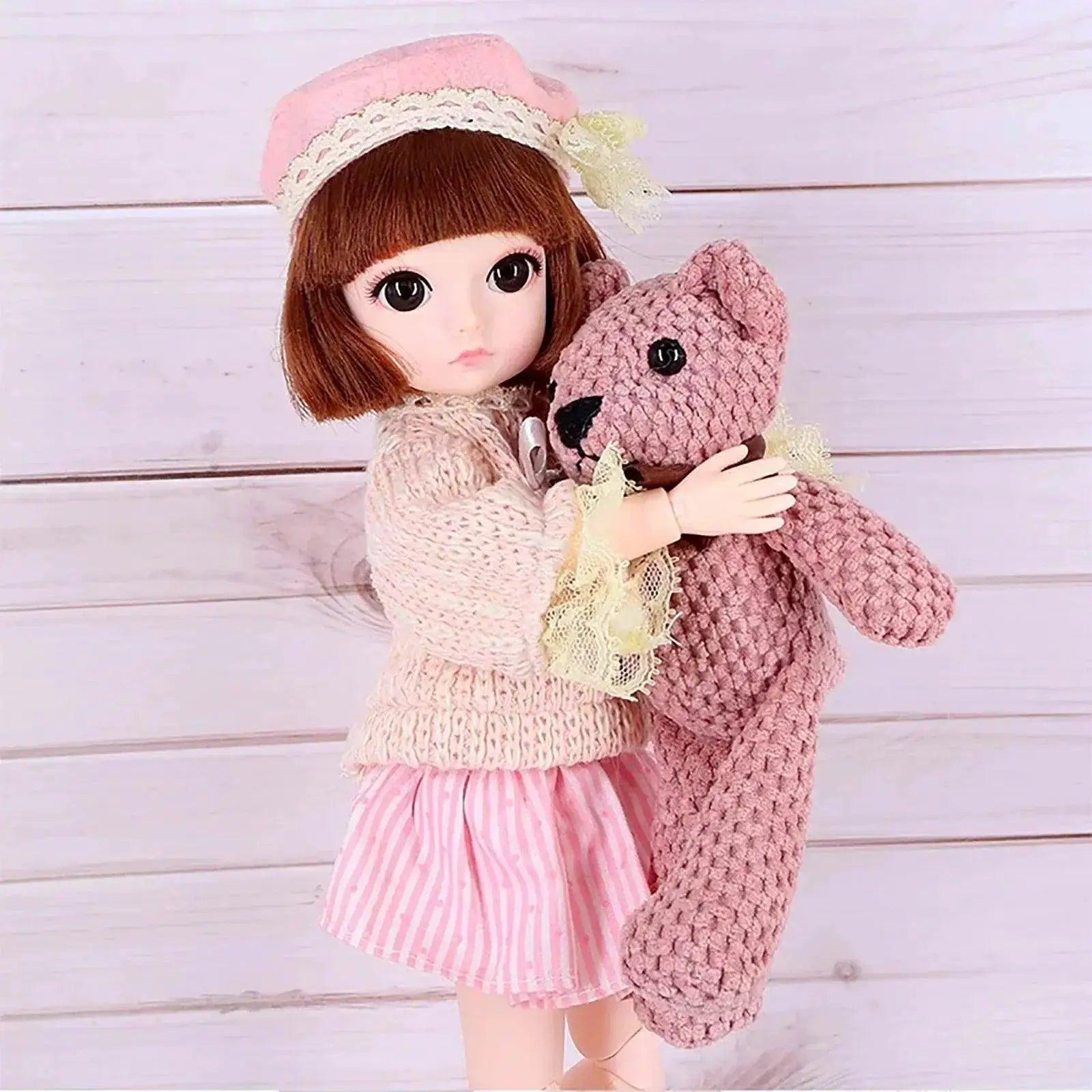  11.61 In BJD Dolls With 3D Eyes Pink Princess Outfit -  ToylandEU™