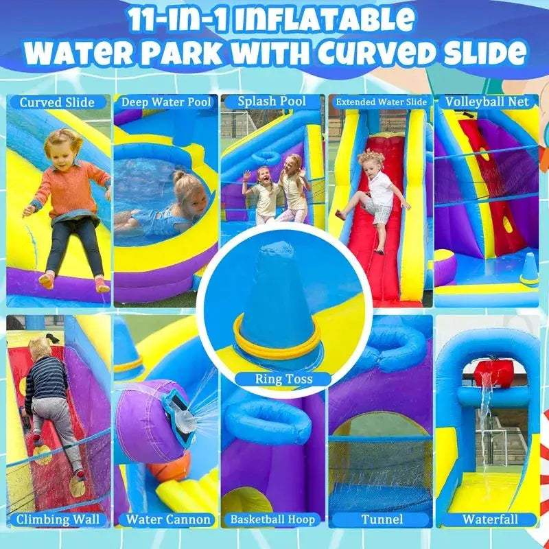 11-In-1 XL Inflatable Water Slide For Backyard Fun - ToylandEU
