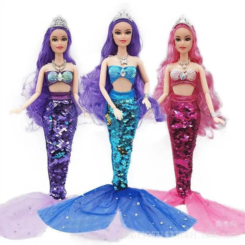  11 Inch Mermaid Doll Full Set with Sequin Skirt for Girls -  ToylandEU™