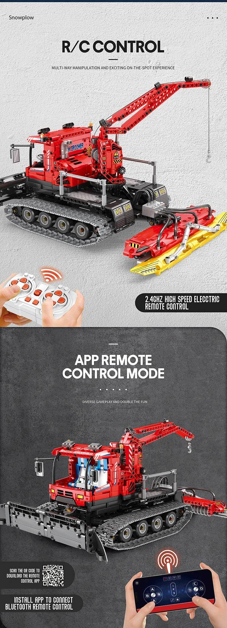 1100PCS Remote Control Snow Vehicle Building Blocks Toys - ToylandEU