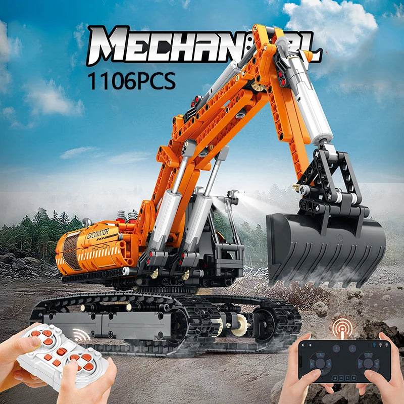 1106PCS Remote Control Excavator MOC Model Building Blocks - ToylandEU